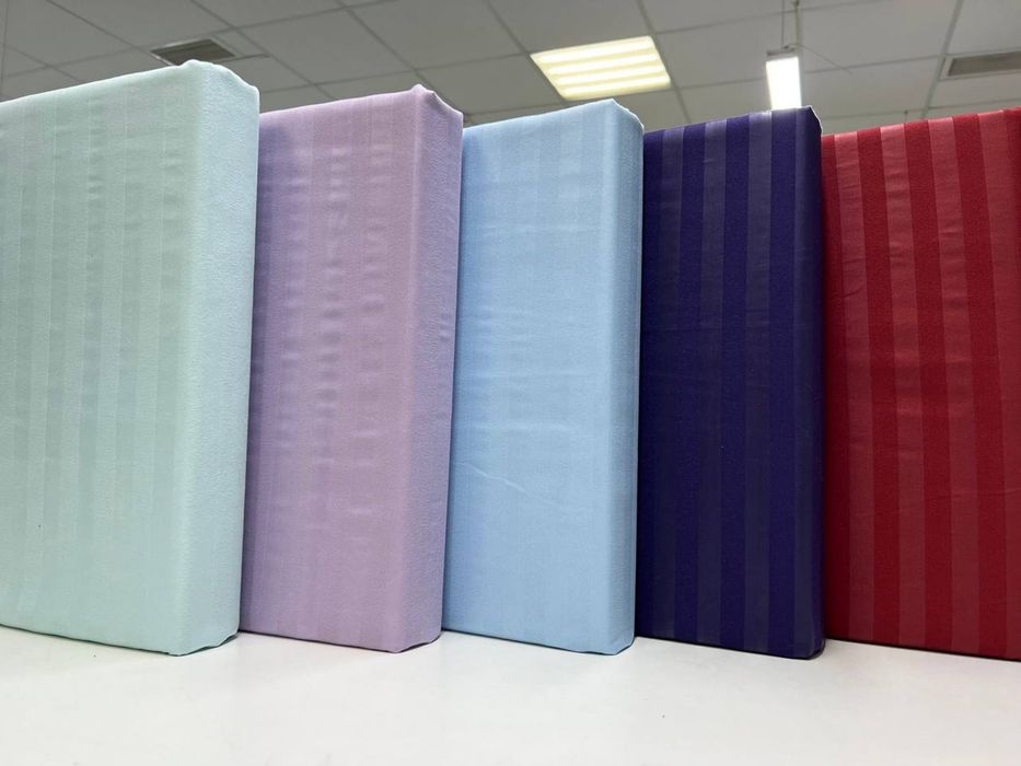 Страйп сатин Постельное белье в полоску Много Цветов