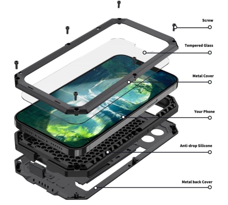 Plecki do IPhone'a 13 Pro Etui z podpórką przesuwaną osłoną obiektywu