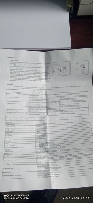 Sprzedam termometr bezdotykowy