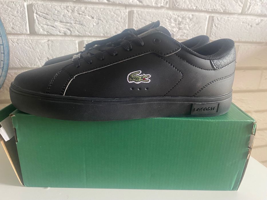 Buty Męskie Lacoste Powercourt Czarne Skóra Nowe 43