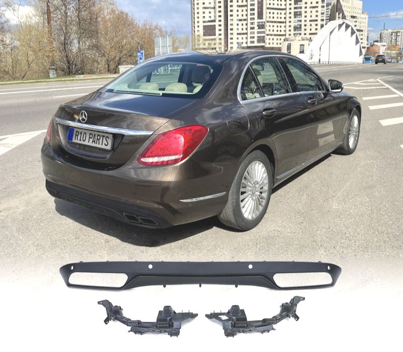 DIFUSOR MERCEDES CLASE C W205 14-21 LOOK C63 MOLDAGEM PRETO BRILHANTE