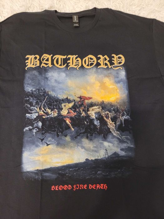 Czarna koszulka męska Bathory Blood Fire Death XL