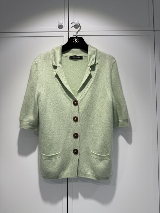 Iris Von Arnim фісташковий кашеміровий кардиган кофта з короткий рукав