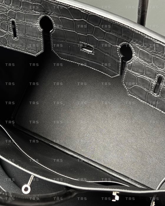 Сумка HERMES Birkin 40 Black Matte Porosus Crocodile
