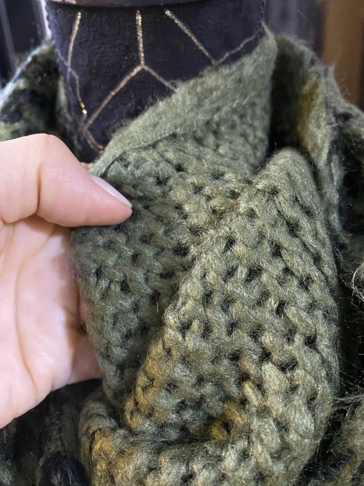 Nowy komin panterka, szalik w modną panterę butelkowa zieleń