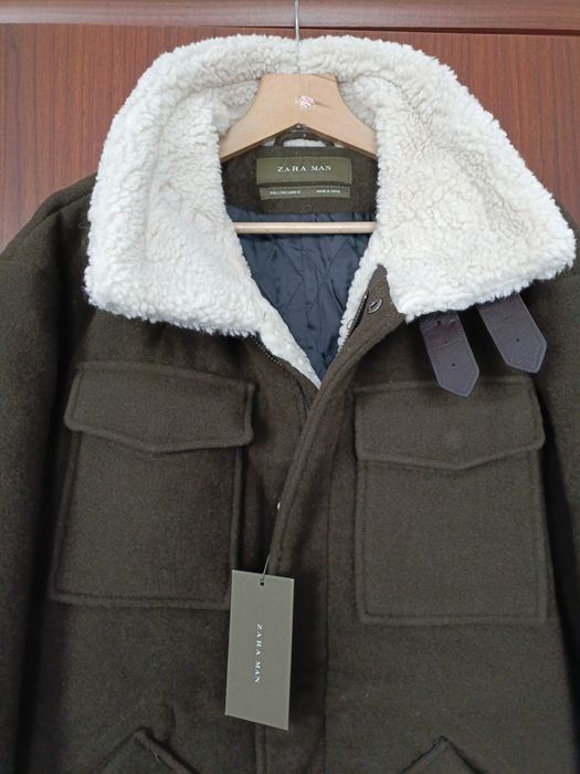 LUX,ZARA,WEŁNIANY Płaszcz/Kurtka, Ocieplona, L,