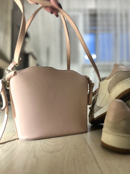 Сумка шкіряна рожева