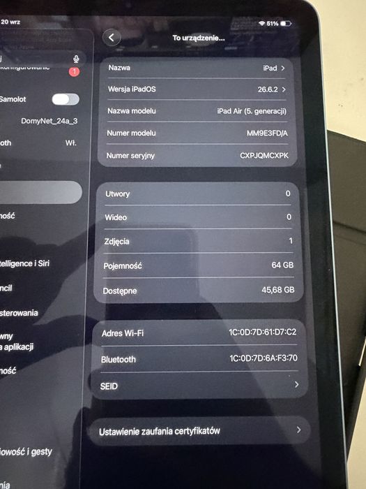 iPad Air 5 gen M1 64gb Blue WiFi