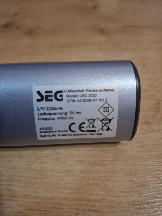 Ultradźwiękowy czyściciel SEG USC2020 (bez pudełka) + kabel USB-C