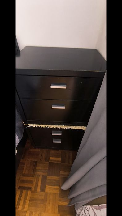 Mobília de quarto preto lacado