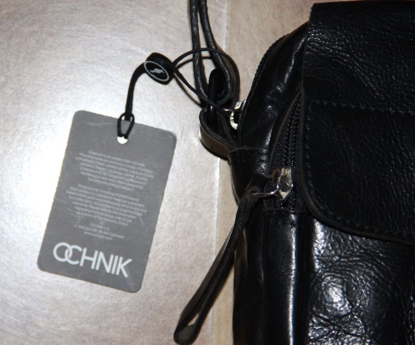 OCHNIK skóra skórzana torebka torba męska czarna nerka