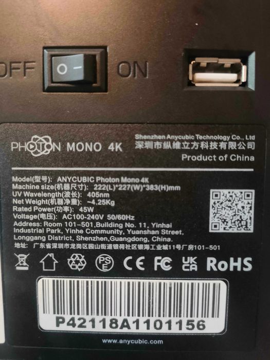 Druarka żywiczna Anycubic Photon Mono 4k.