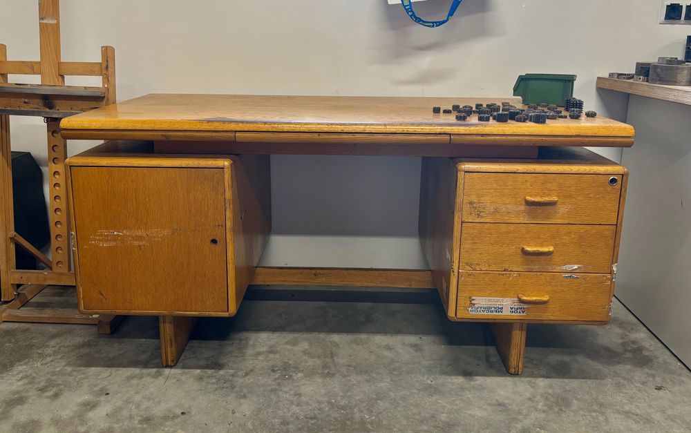 biurko vintage lite drewno bauhaus