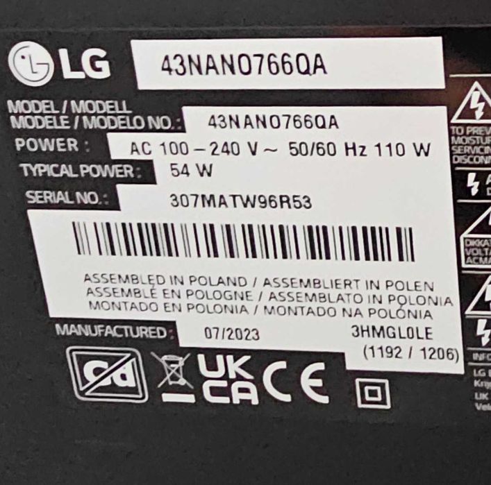 Smartv LG 43 polegadas - 4K ULTRAHD