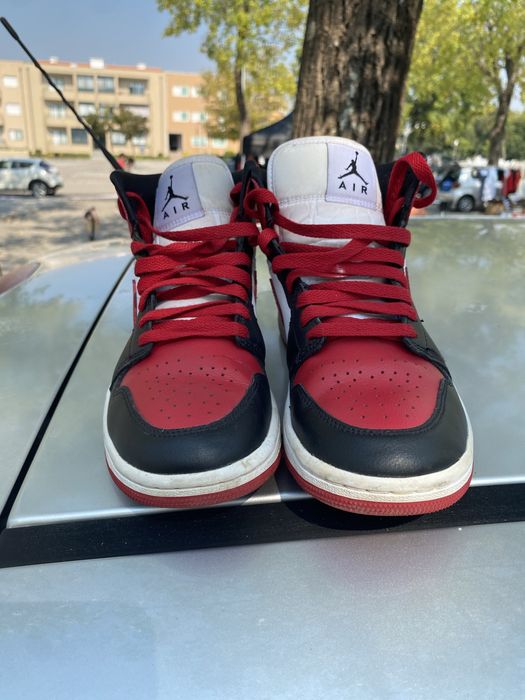 Air Jordan 1 Mid White Bred Toe – 38,5 / US 7.5