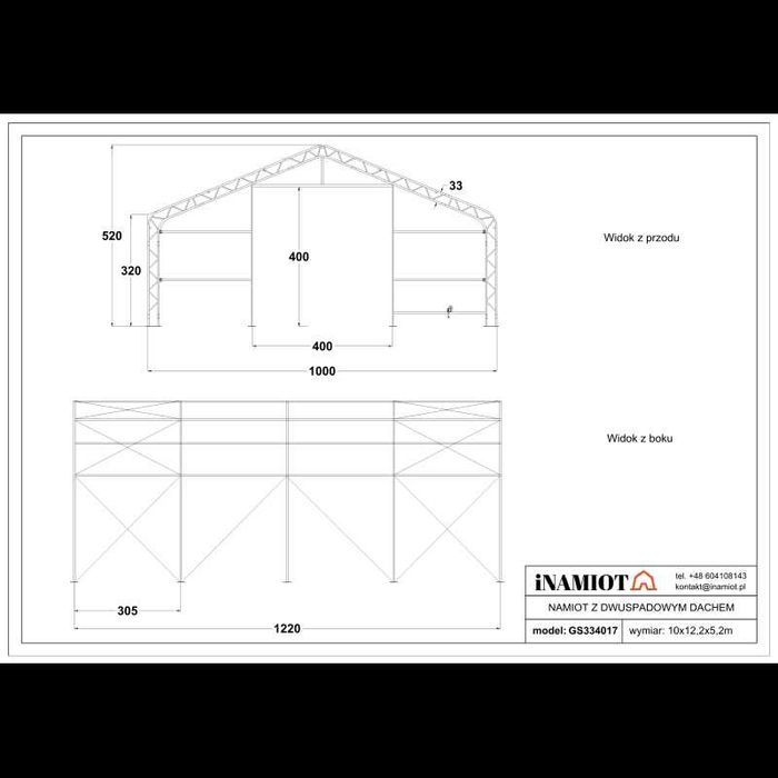 Magazyn 10x12x5,2x3m NOWA HALA NAMIOTOWA namiot magazynowy gospodarczy