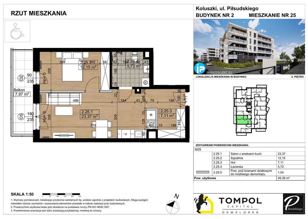 Osiedle Piłsudskiego II ETAP Koluszki | nowe mieszkanie 48,63 m²