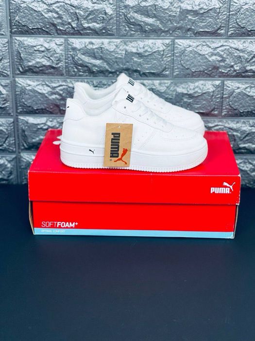 Кеды женские Puma белые/ кроссовки на весну кожаные женские/ пума кожа