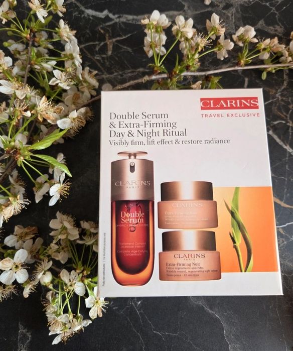 zestaw kremów double serum extra firming day night ritual clarins