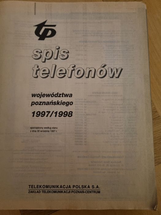 Książka telefoniczna woj poznańskiego z1997/8r.