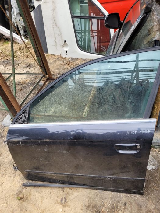 audi a4 b7 drzwi kierowcy lewe przednie czarne z szybą