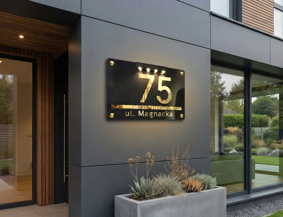 Ekskluzywna Tabliczka Adresowa Premium  z oświetleniem LED 40/30cm