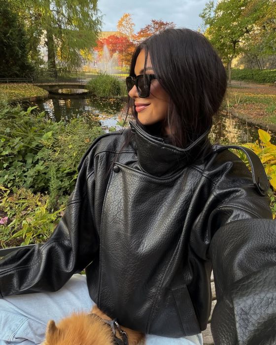 Куртка  Zara з ефектом шкіри в стилі ysl