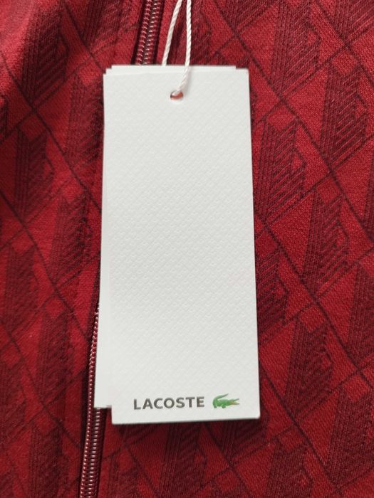 Dres męski Lacoste monogram, L, burgund, czerwony, bordo