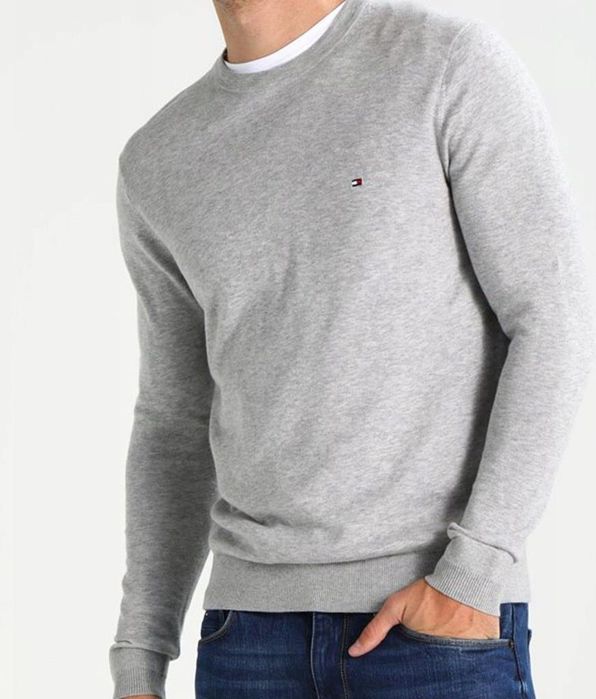 Sweter Tommy Hilfiger r.XL szary długi rękaw