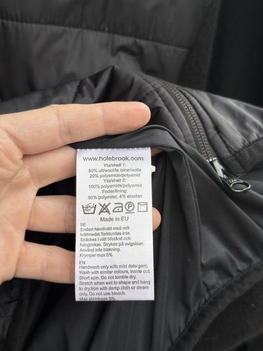 Holebrook Sweden Hooded Wool Hybrid Windproof Jacket Black M
