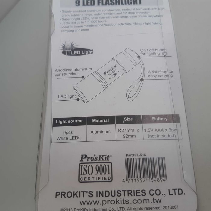 Pequena Potente Lanterna 9 LED Nova