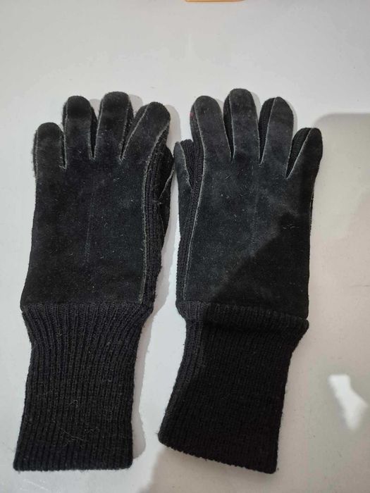 Czarne rękawice męskie  r. 7,5