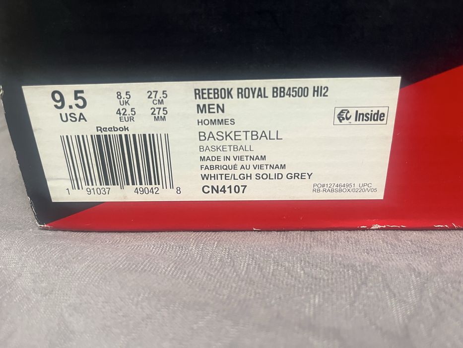 Reebok royal bb4500 hi высокие баскетбольные белые кроссовки
