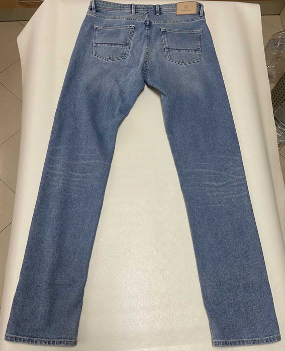 Calças Massimo Dutti Ganga Azul Claro Tamanho 40 Slim Fit Novas