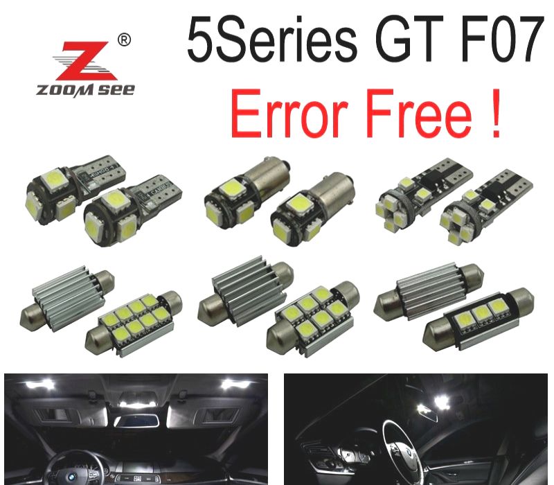 Kit completo de 27 lâmpadas LED interior BMW 5 series GT 5GT F07 528i 535i 550i GT 520d 535d 530d xDrive 2009-2017