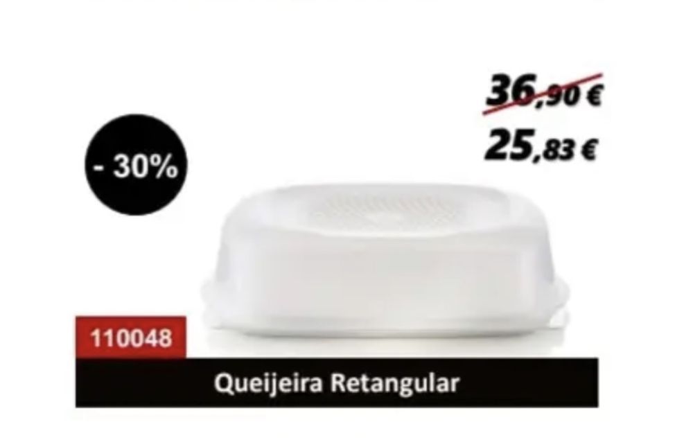 Tupperware - queijeira plus retangular, manteigueira