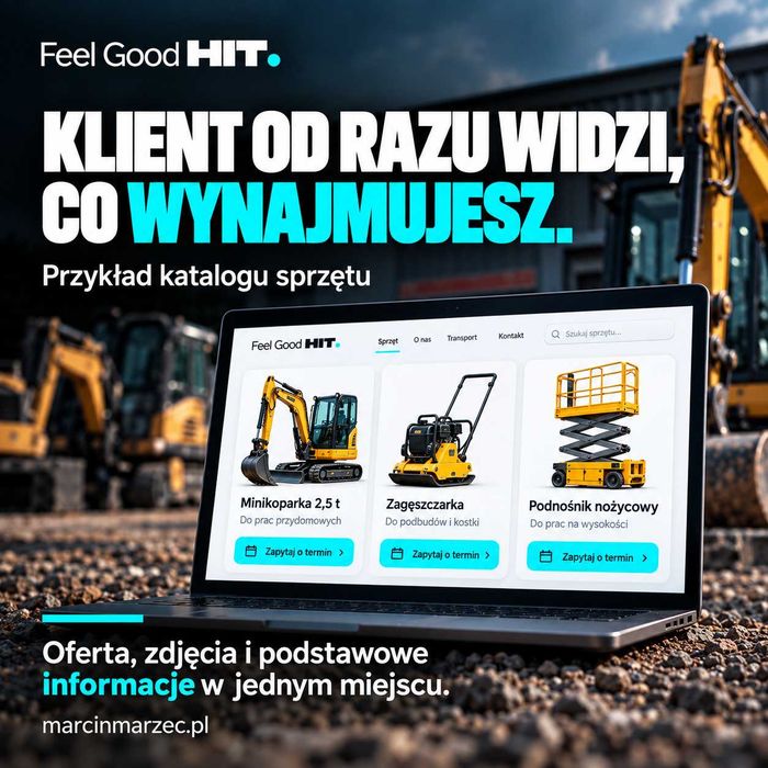 Strona internetowa dla wypożyczalni maszyn | katalog + zapytania