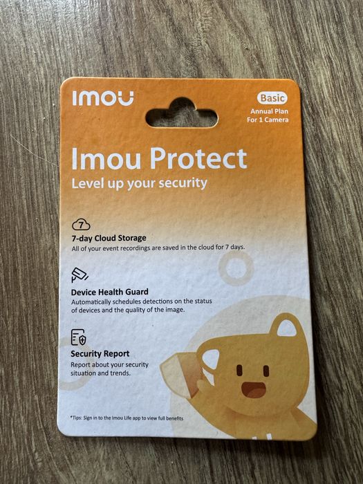 IMOU PROTECT Roczna subkarypcja kamery Imou Xiaomi Protect Basic zdrapka