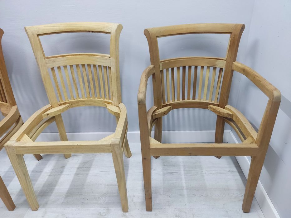 Drewniany Stelaż Krzesło Tek tekowe Podlokietnik