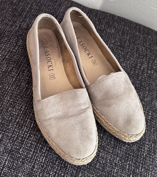 Espadryle baleriny mokasyny lasocki zamszowe 37