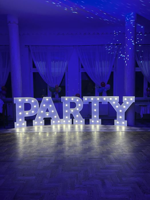 Napis LEDowy LOVE, PARTY, miłość, 18!