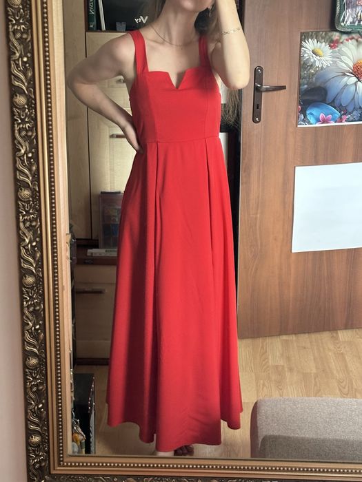 Czerwona sukienka maxi XS/S/M