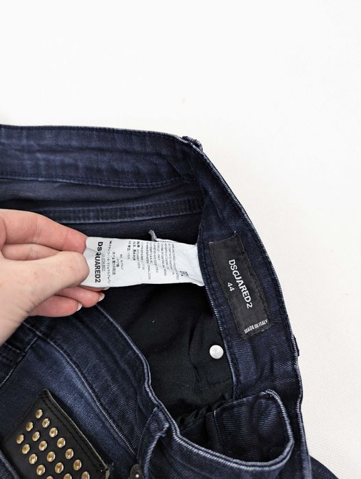 Dsquared2 granatowe jeansy spodnie S logo
