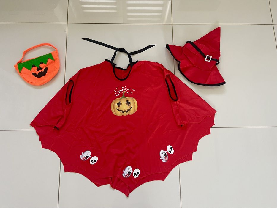 Halloween - rozm  6/7 lat- pelerynka + kapelusz.