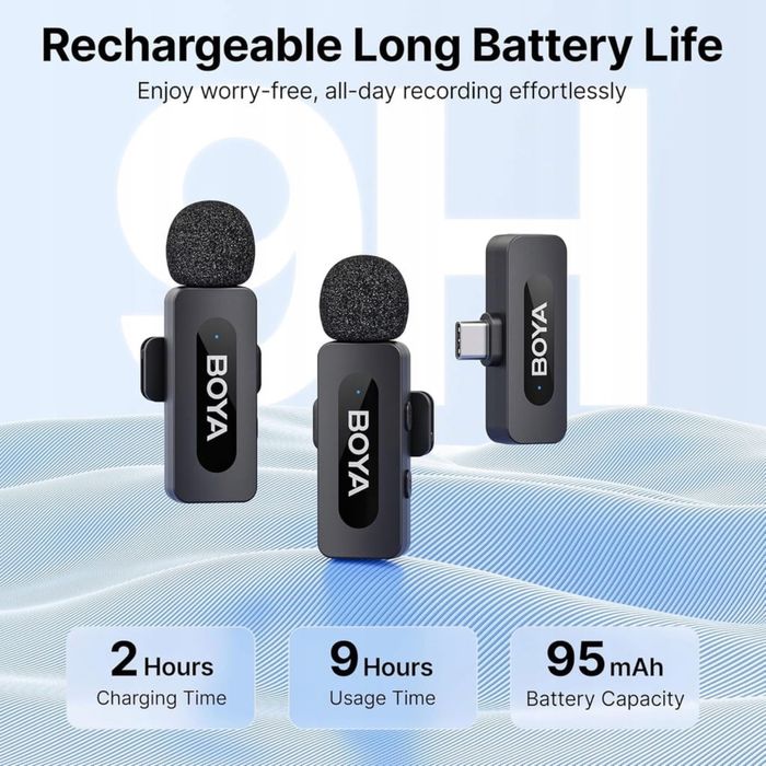 Bezprzewodowy mikrofon krawatowy, podwójny -BOYA BY-V20 USB-C