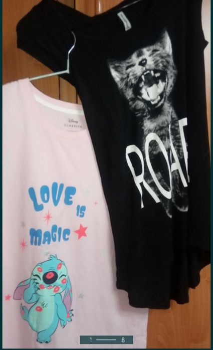 DUSNEY STICH 2 koszulki bawełniane roz S wzr 158