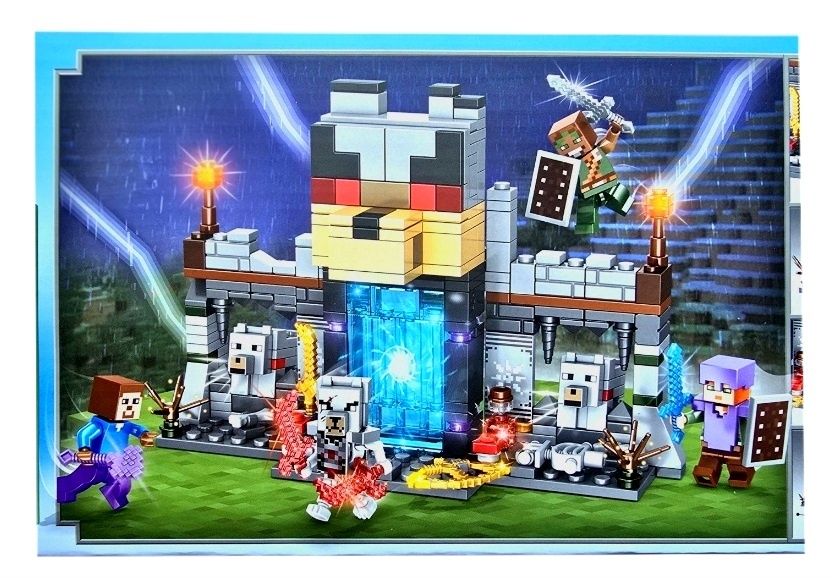 Klocki Minecraft Wilcza Twierdza kompatybilne z lego klocki Minecraft wilki klocki minecraft port minecraft teleport