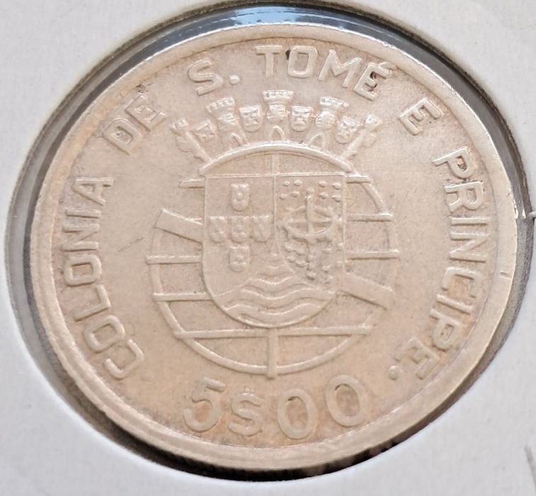 São Tomé e Príncipe - 5$00 1948 Prata