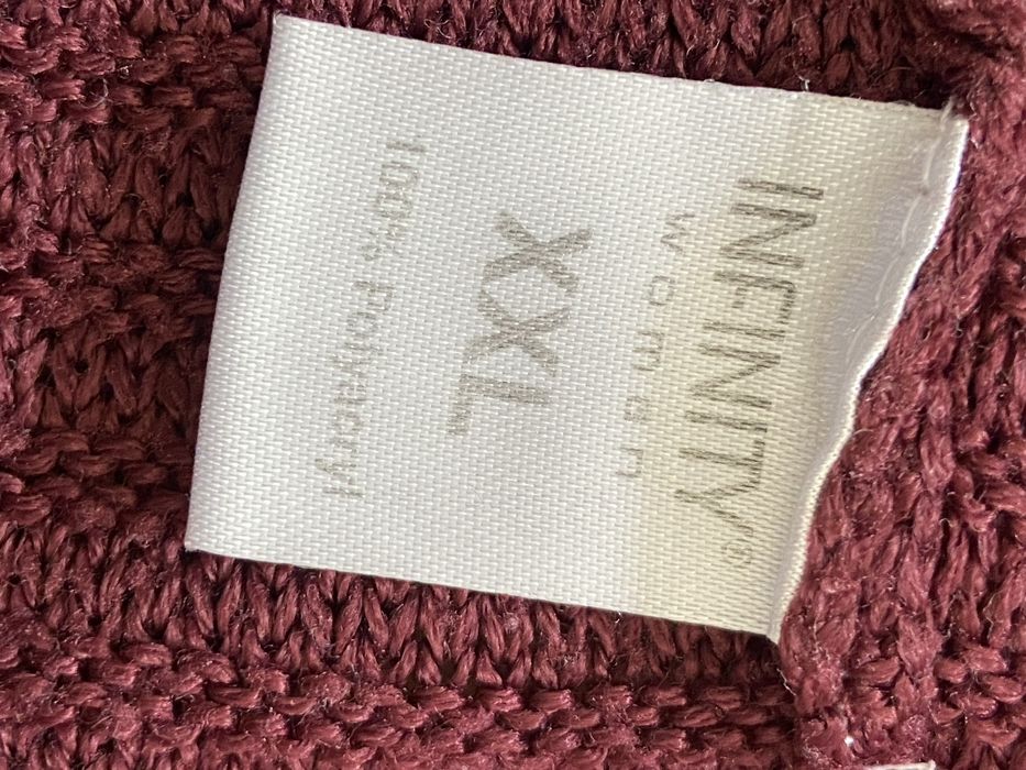 Infinity XXL 44 damska bluzka sweterek bordowy