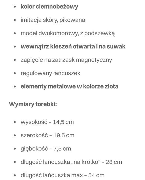 Torebka damska pikowana